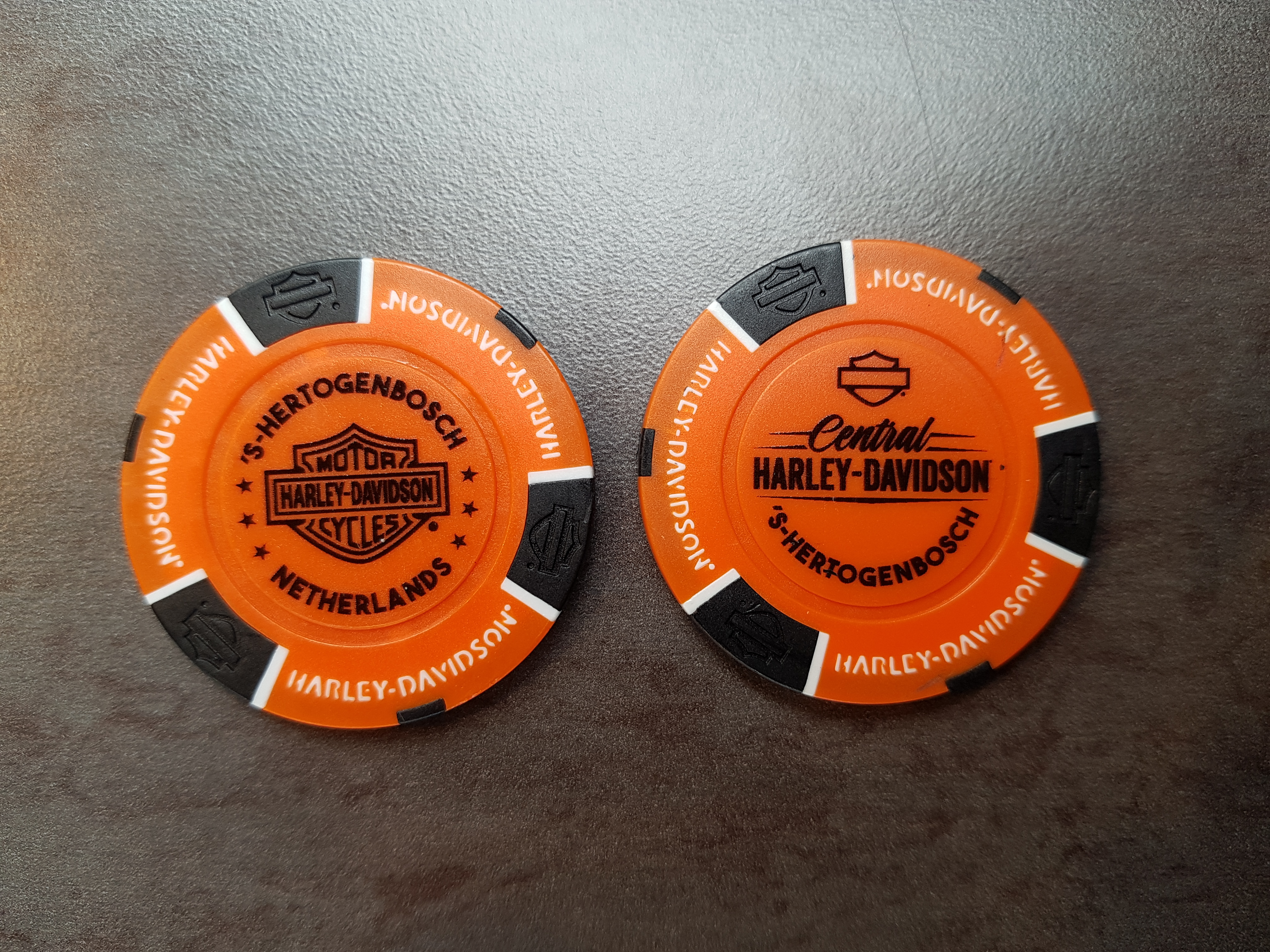 Harley-Davidson® Poker Chips 's-Hertogenbosch oranje/zwart