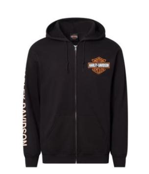 Harley-Davidson®Black B&S Zip Hoodie Fountain