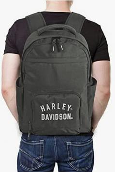 Harley-Davidson® Rugged Twill Backpack | Black Water-Resistant Polyester Backpack