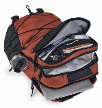 Harley-Davidson® Racing Backpack | Bungee Cord Details | Rust Orange