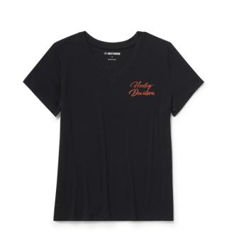Harley-Davidson® dames T-shirt Essential Bling V-hals zwart