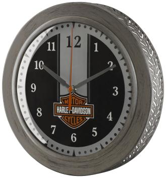 Harley-Davidson® H-D METAL TIRE TREAD B&S CLOCK