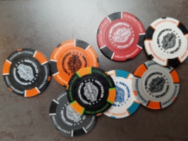 Harley-Davidson® Poker Chips 's-Hertogenbosch wit/blauw